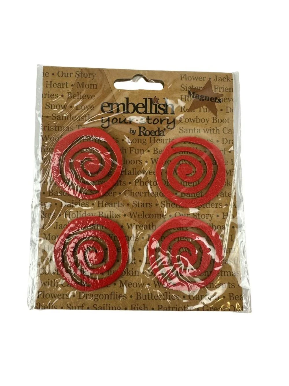 Demdaco Embellish Your Story by Roeda Magnets Red Swirls